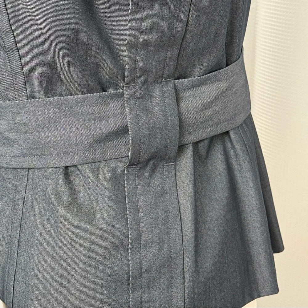 Platinum by Larry Levine Women's Front Snap/Tie Long Sleeve Blazer, Gray, Sz 12 - Picture 5 of 8